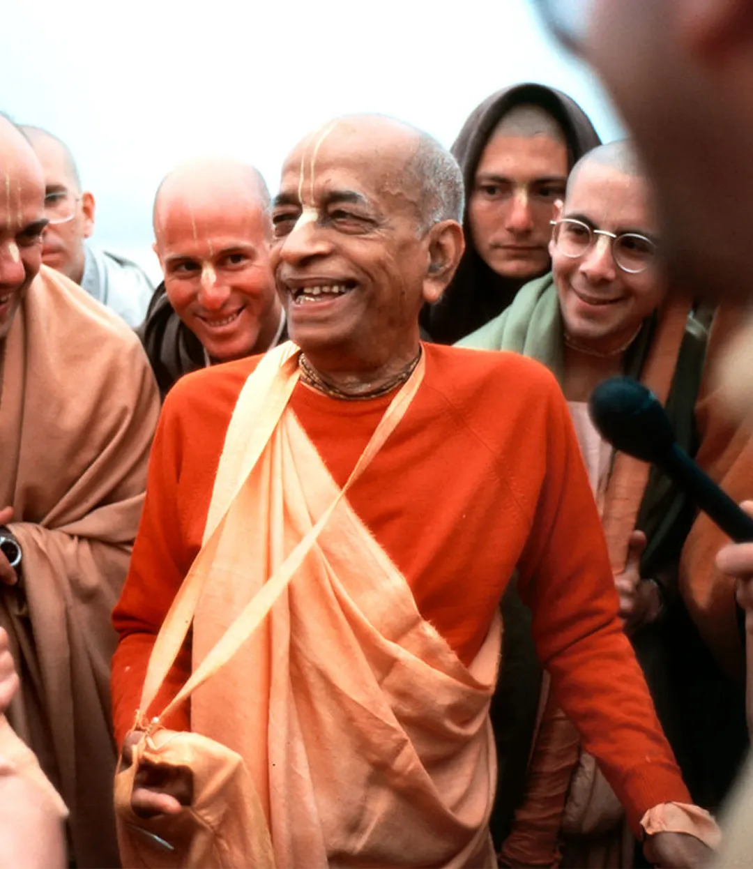 Srila Prabhupada surrounded by his disciples